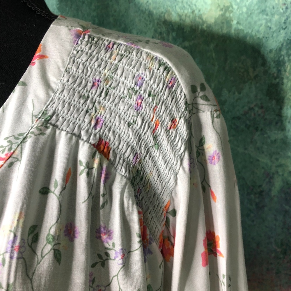 📌 Floral Spring / Summer Plus Size Pull On 3/4 Sleeves Blouse - Picture 5 of 13